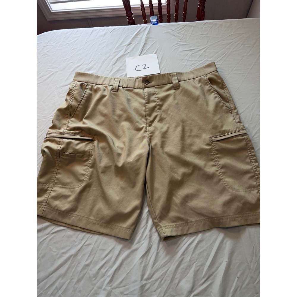 George Mens Cargo Shorts Beige Stretch Performance Utility Pockets‎ 42 GE20109 - Picture 2 of 11